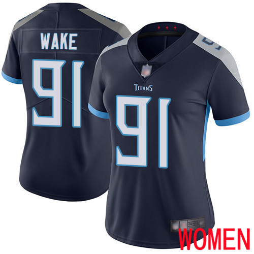Tennessee Titans Limited Navy Blue Women Cameron Wake Home Jersey NFL Football #91 Vapor Untouchable